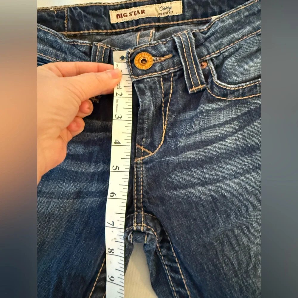 Big Star Casey Low Rise  Dark Blue Boot Cut Jeans Size 25r - Picture 12 of 13